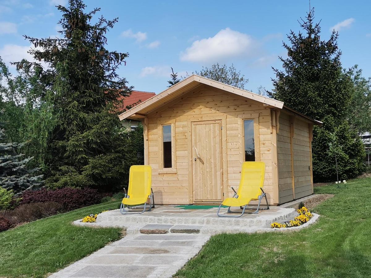 Pension Raupennest Mit Blockhaussauna Bautzen Eksteriør bilde